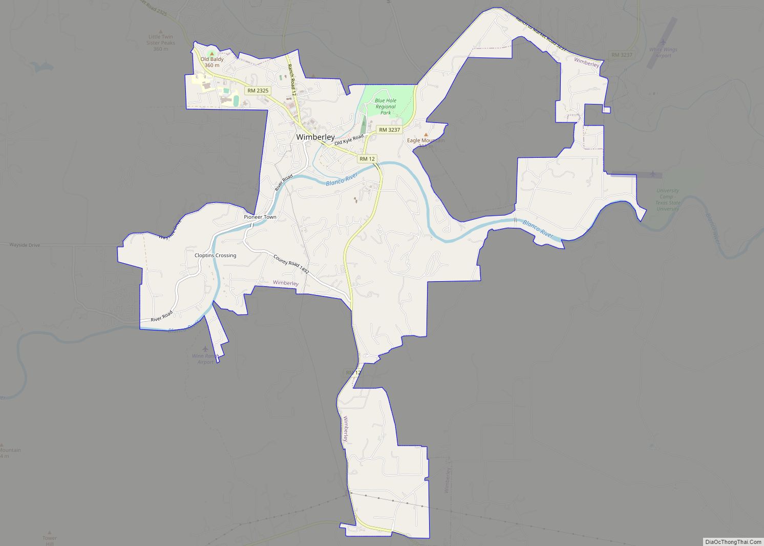 Map of Wimberley city