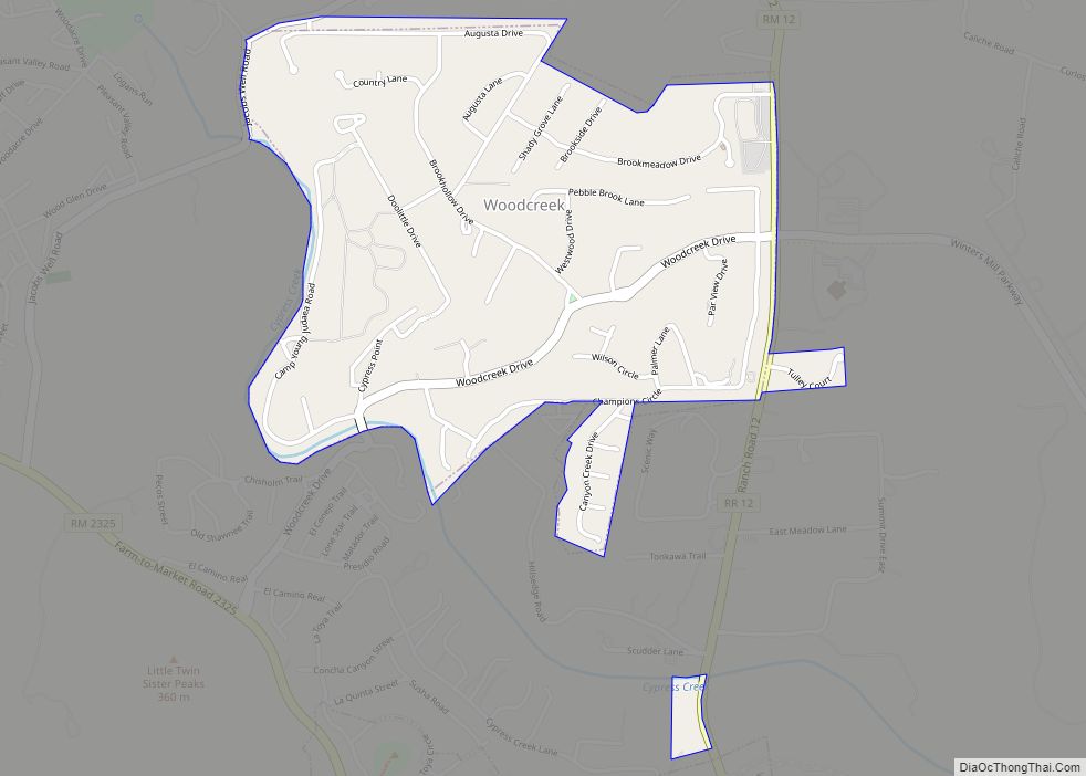 Map of Woodcreek city