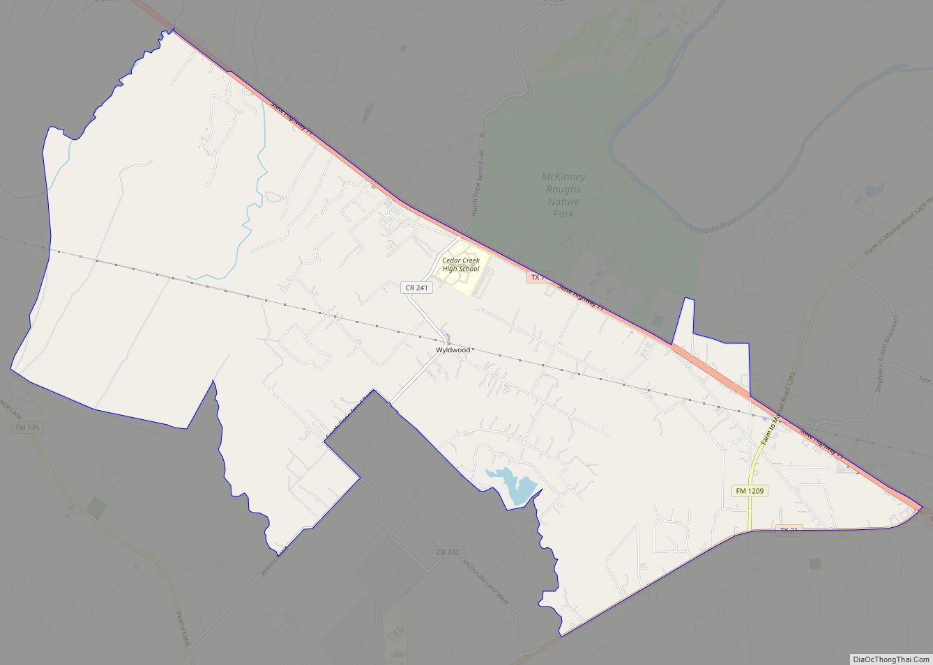 Map of Wyldwood CDP