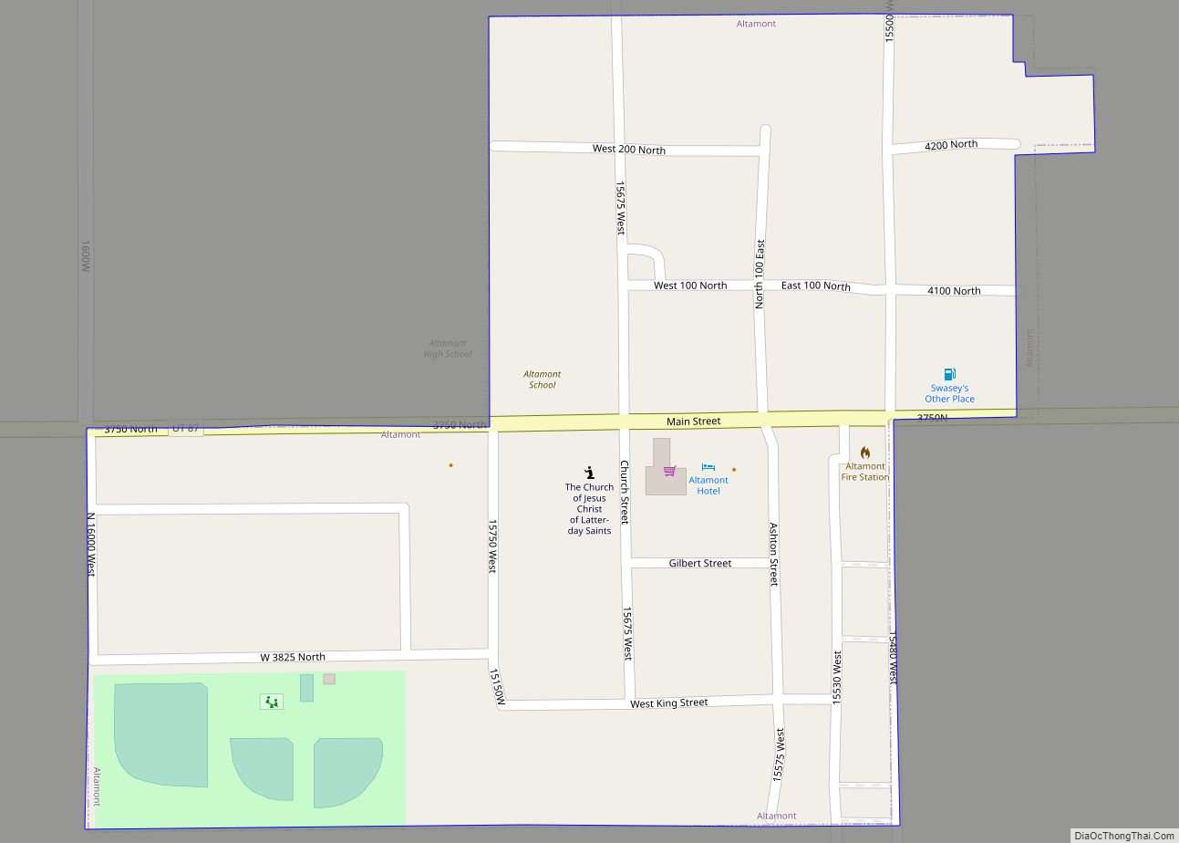 Map of Altamont town, Utah