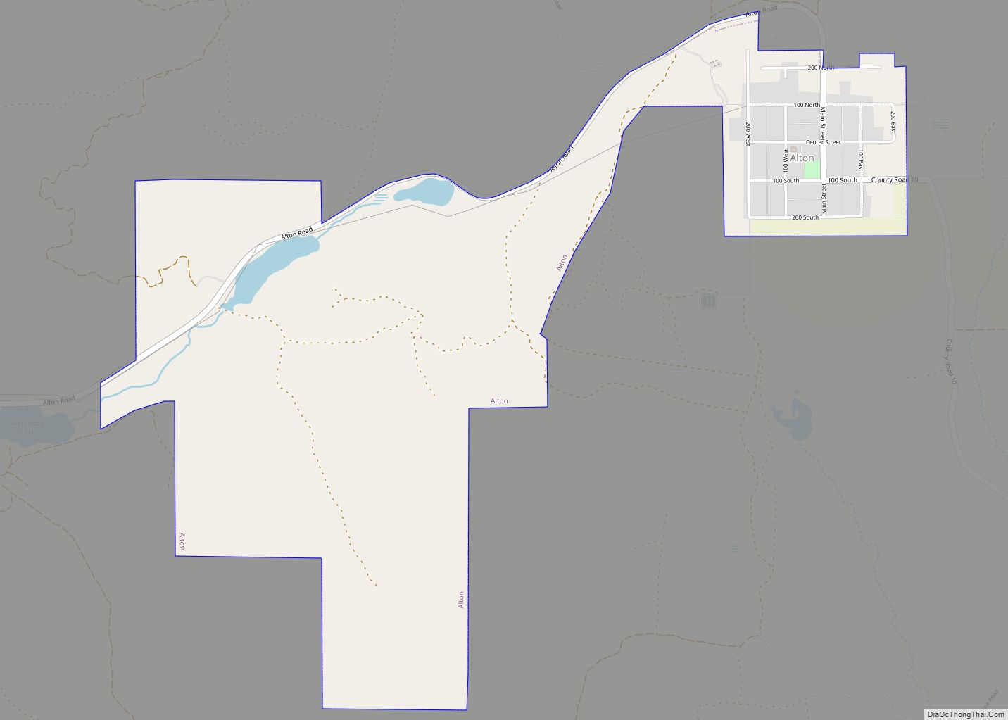 Map of Alton town, Utah