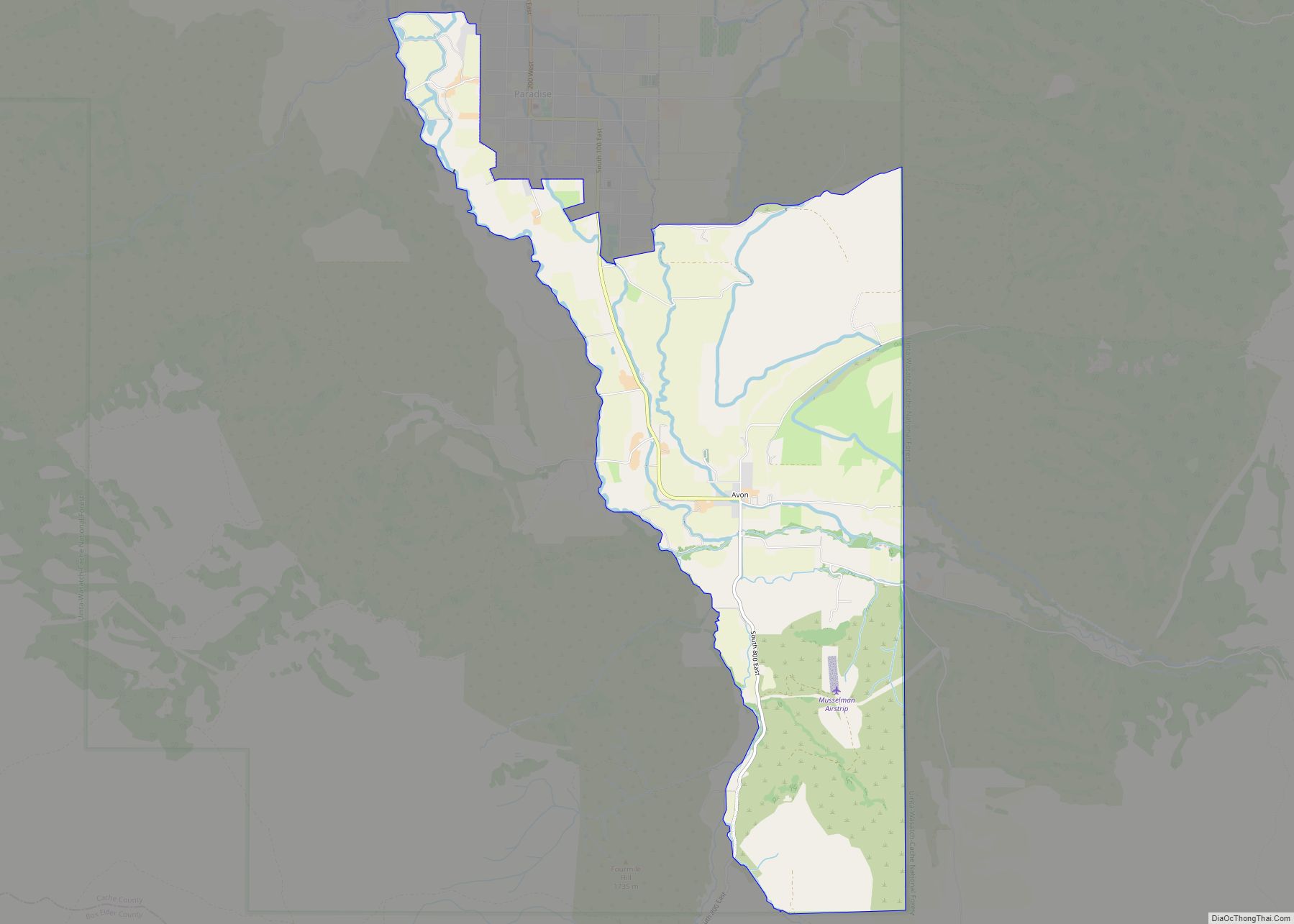 Map of Avon CDP, Utah