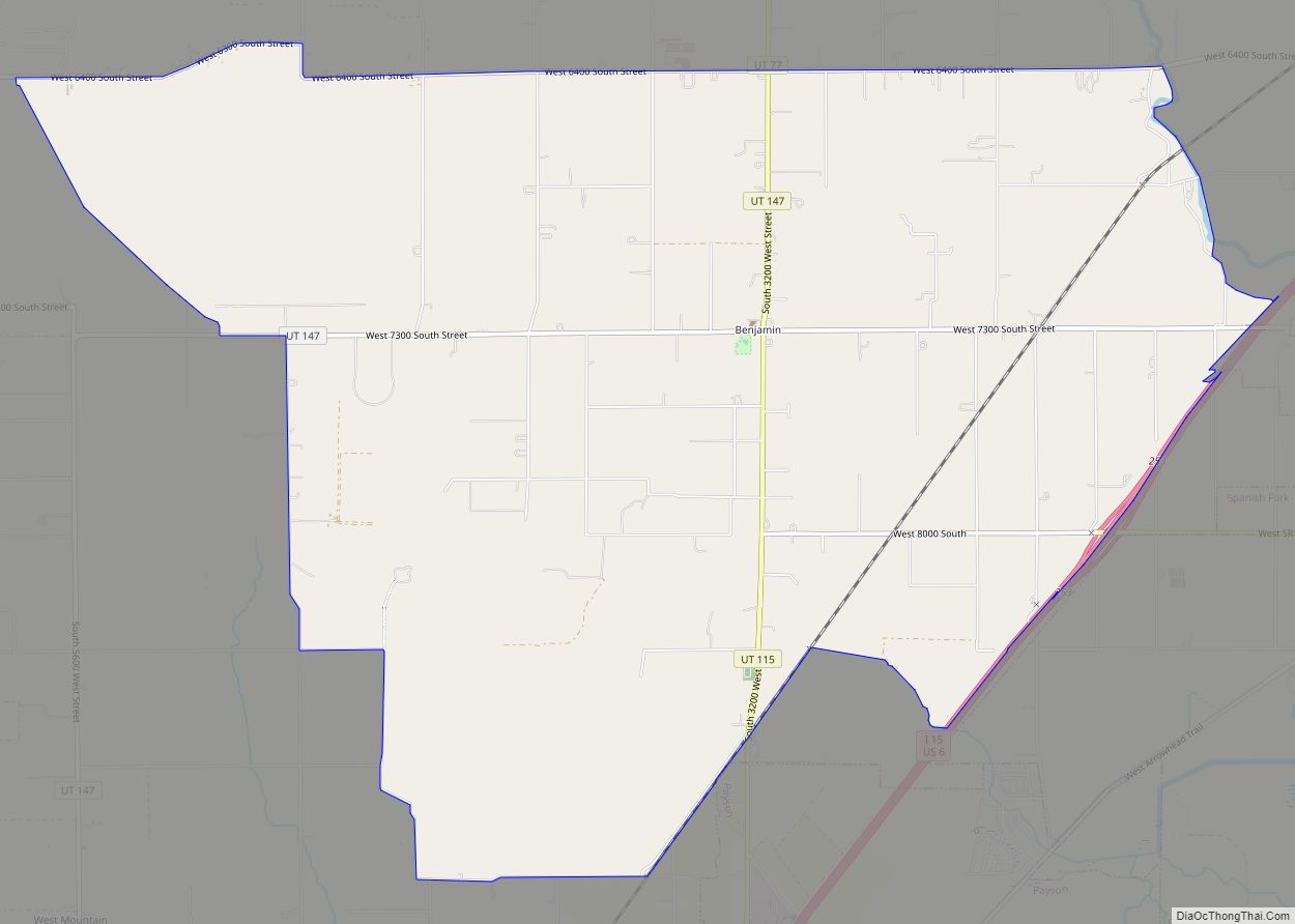 Map of Benjamin CDP, Utah