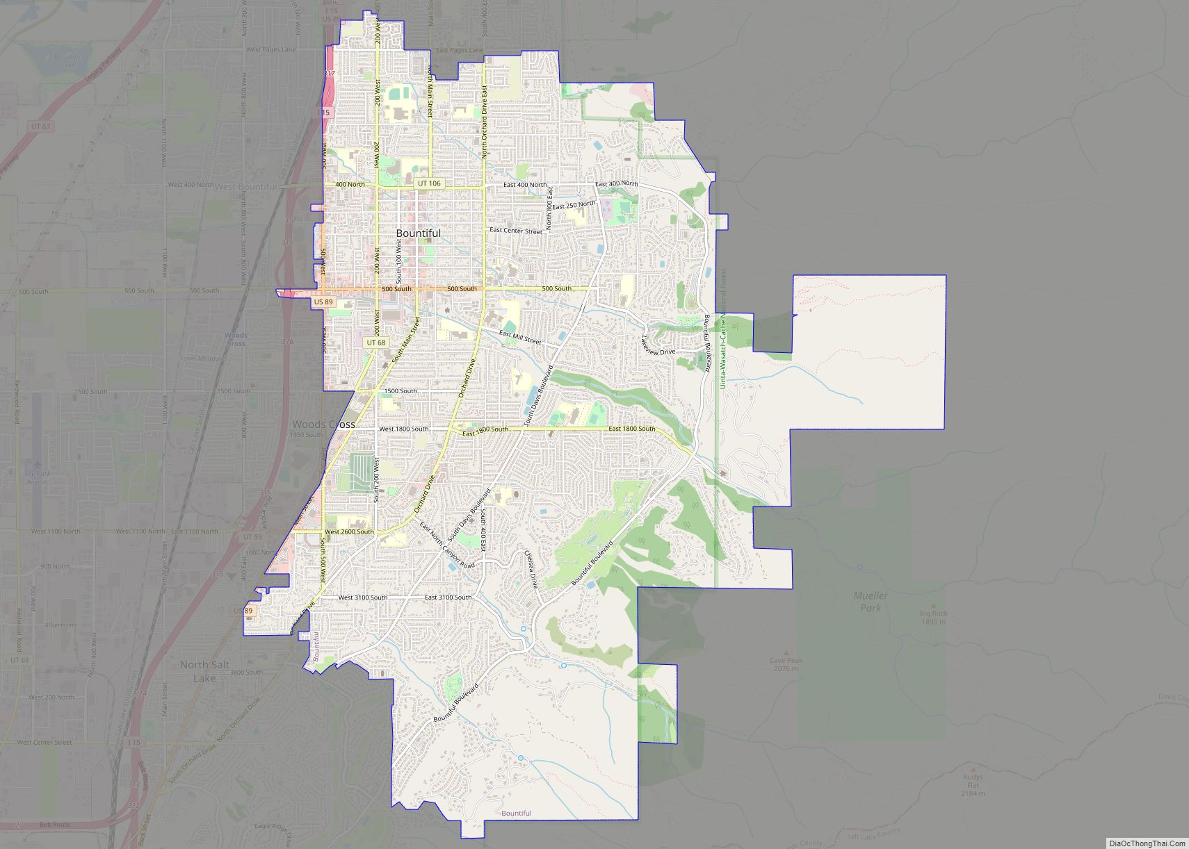 Map of Bountiful city