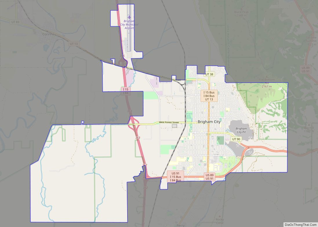 Map of Brigham City city