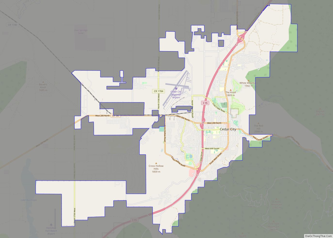 Map of Cedar City city