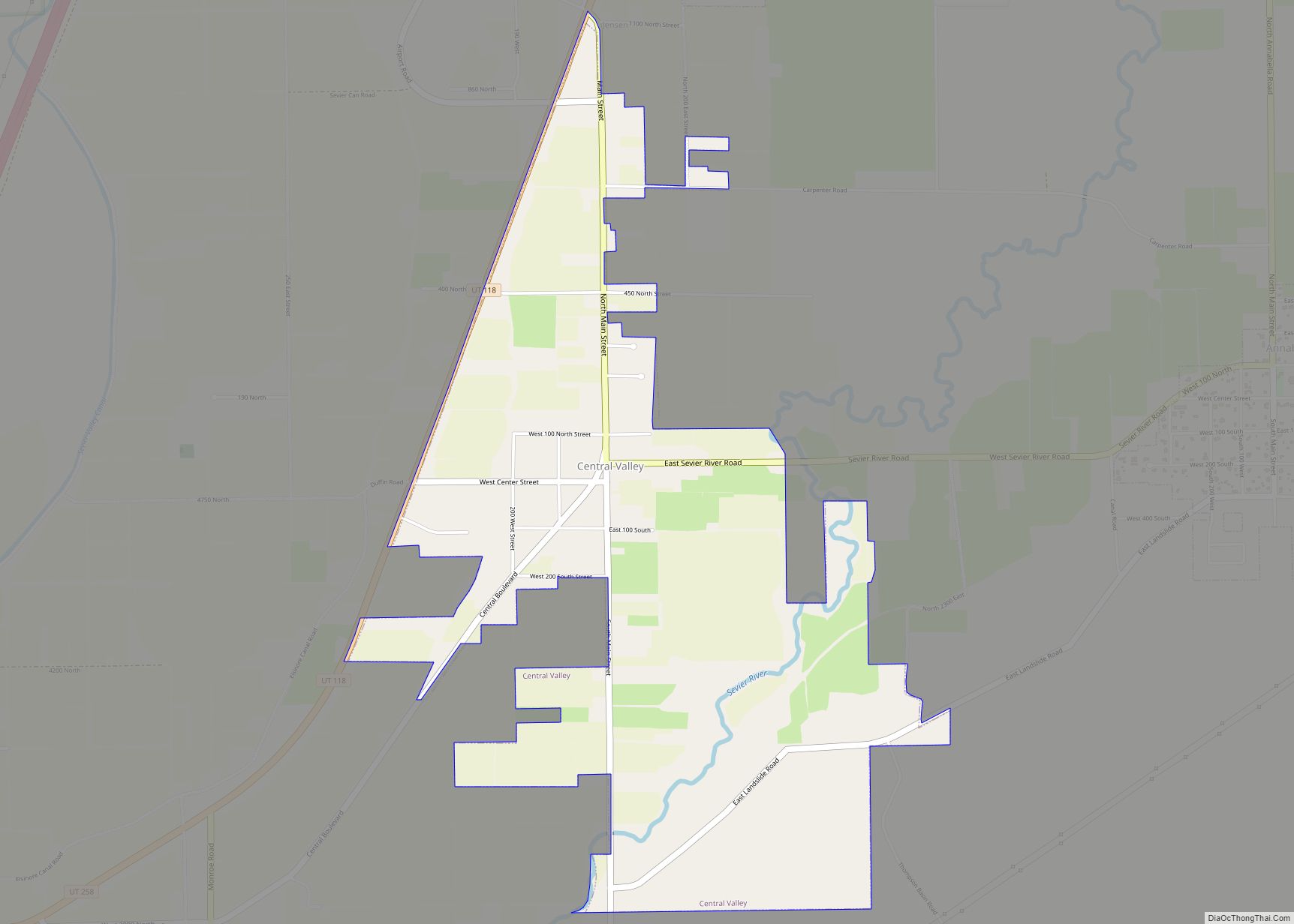 Map of Central Valley town