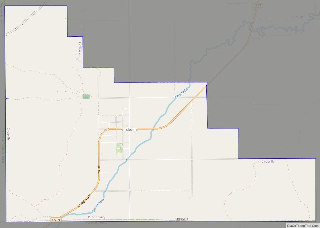 Map of Circleville town, Utah