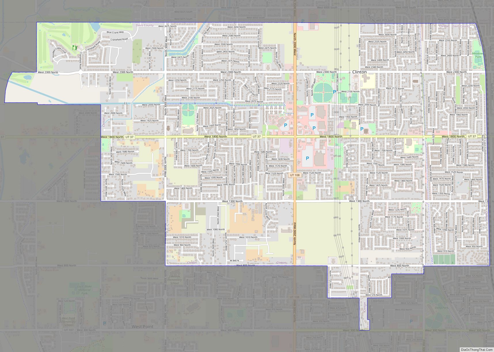 Map of Clinton city, Utah