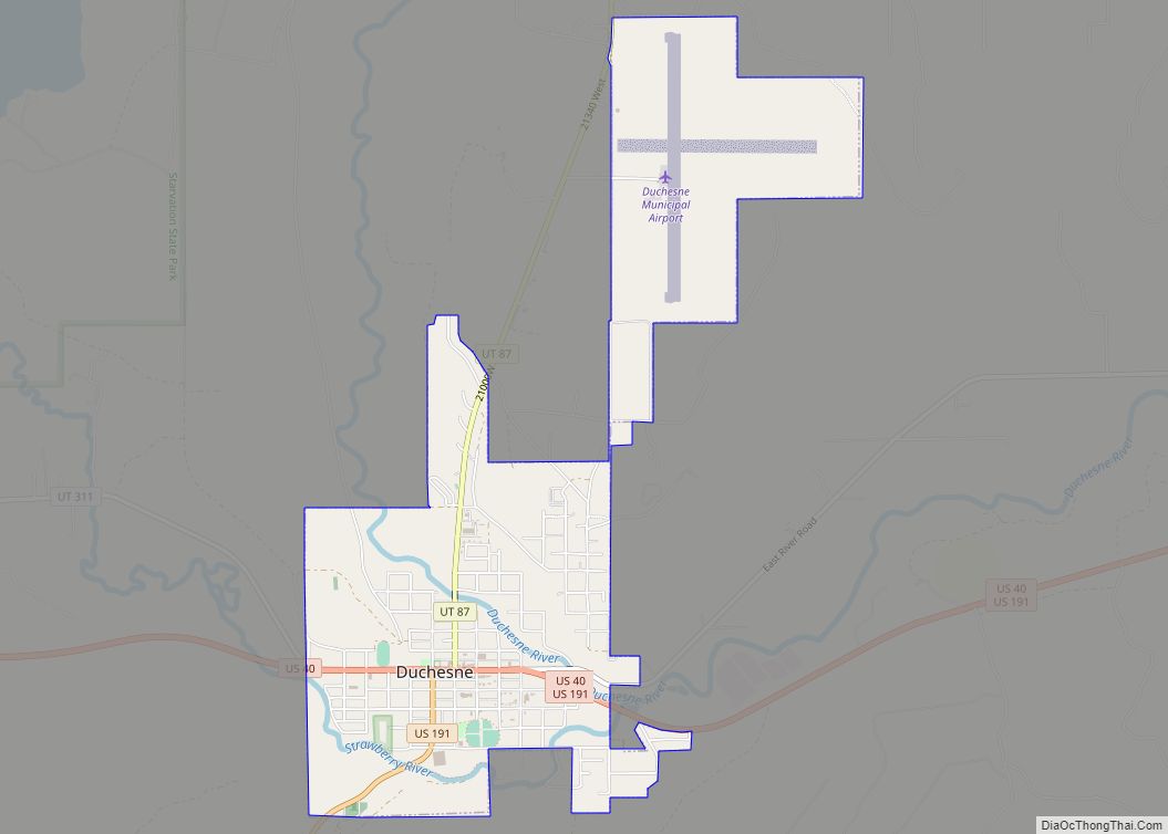 Map of Duchesne city