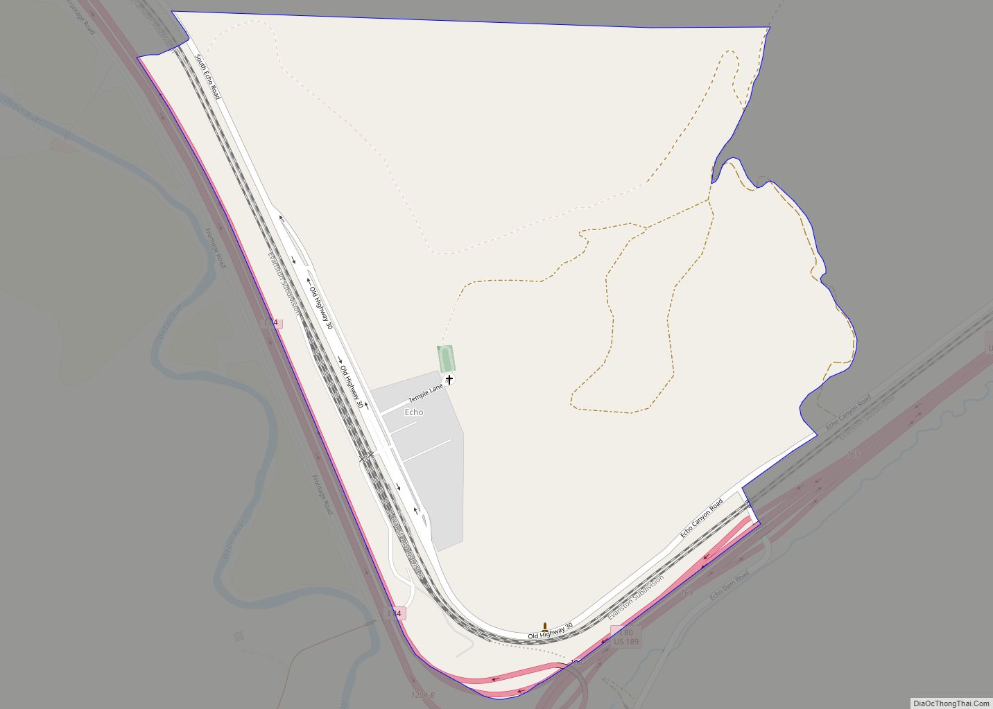 Map of Echo CDP, Utah