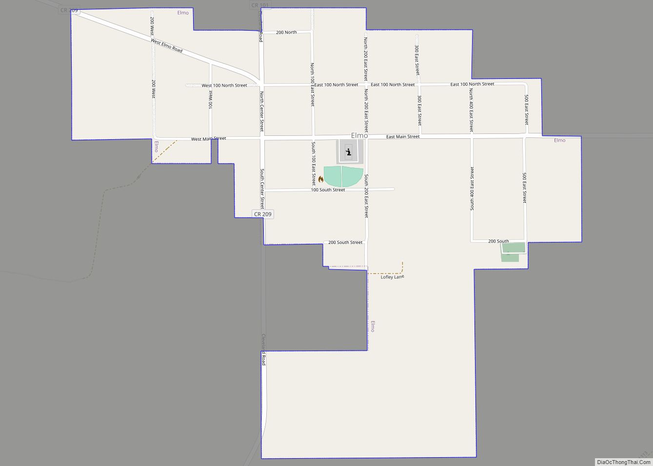 Map of Elmo town, Utah