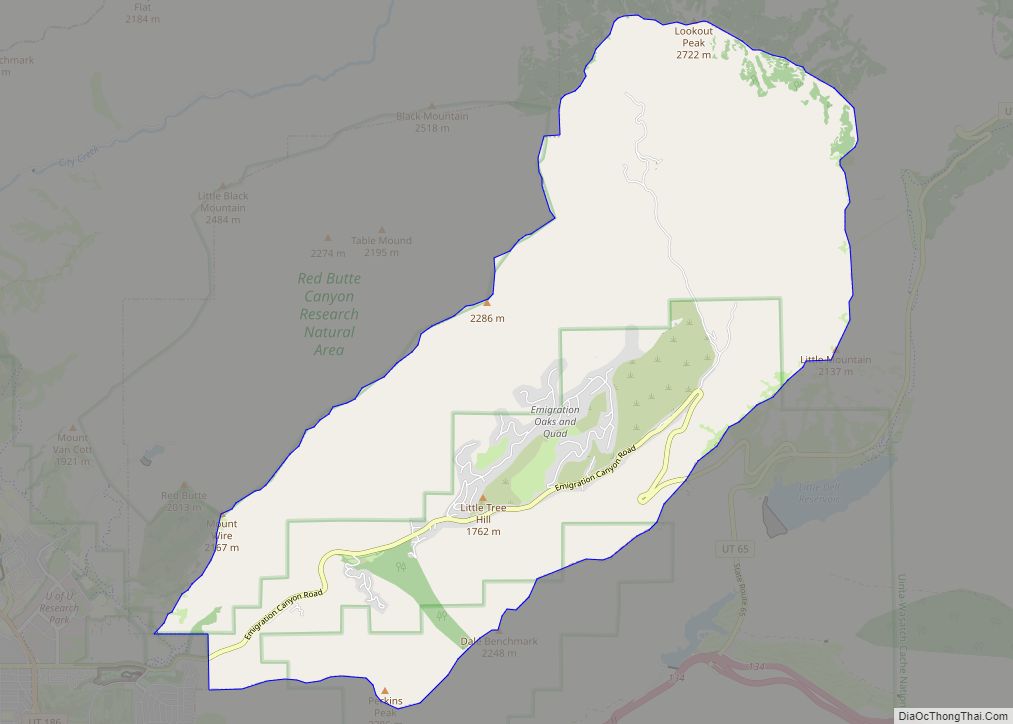 Map of Emigration Canyon metro township