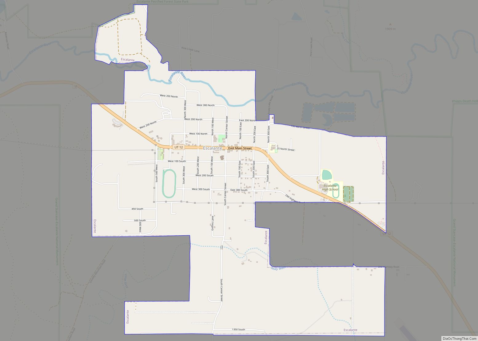 Map of Escalante city