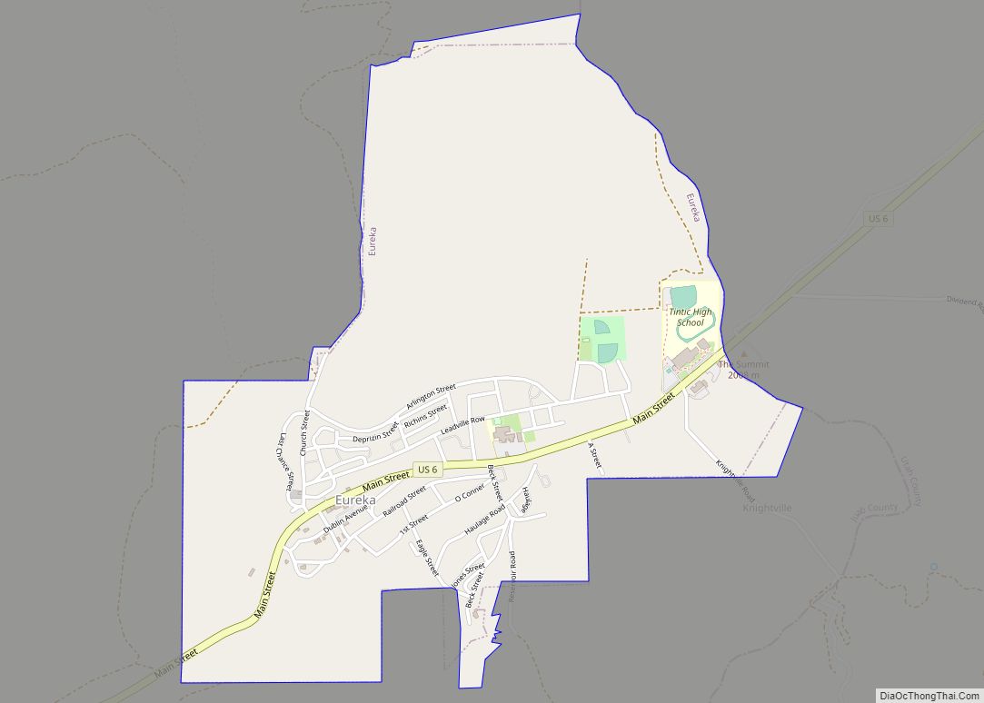 Map of Eureka city, Utah