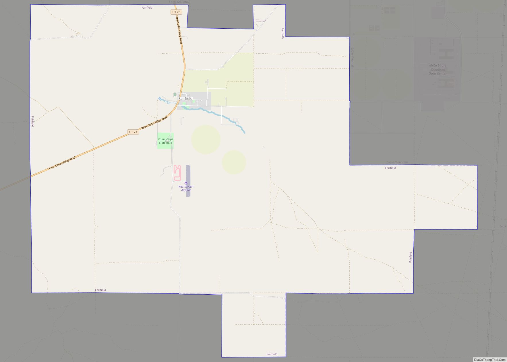 Map of Fairfield town, Utah