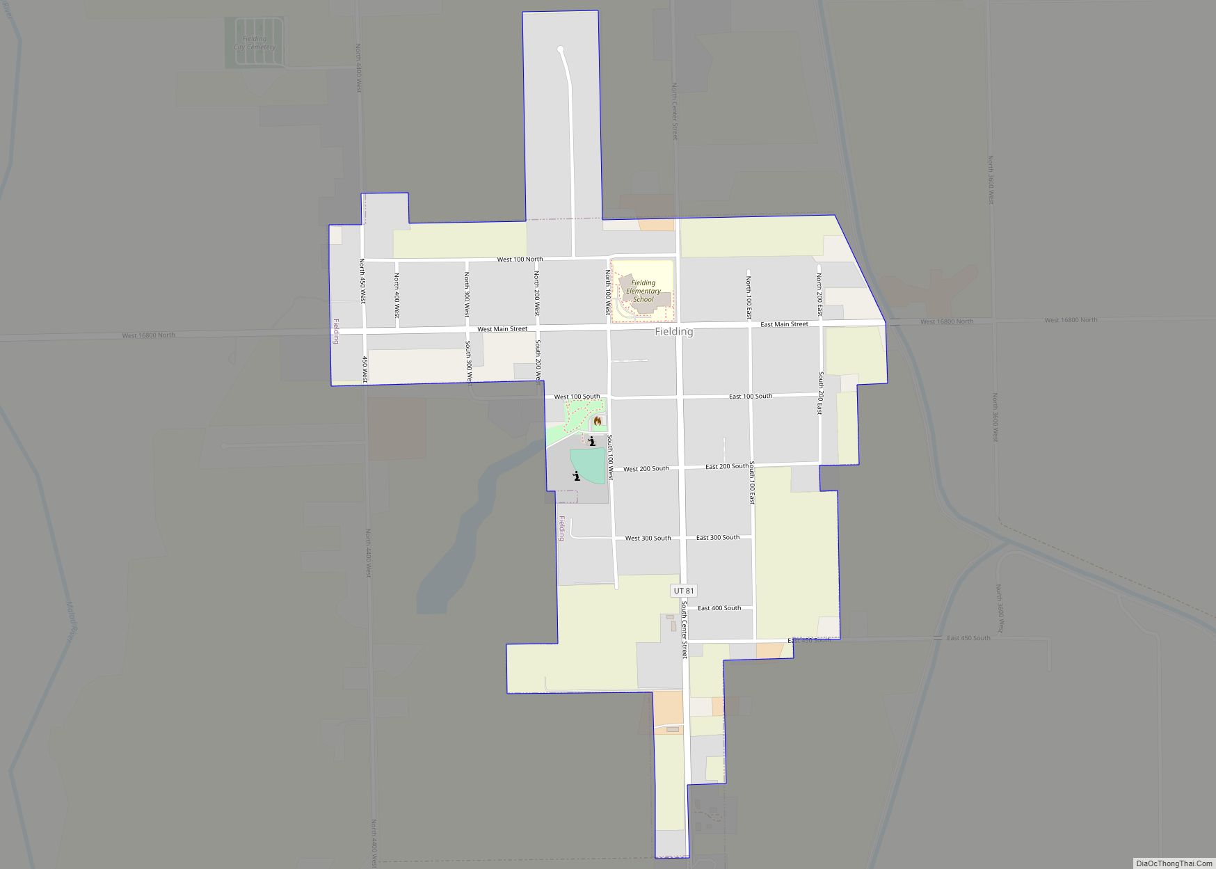 Map of Fielding town