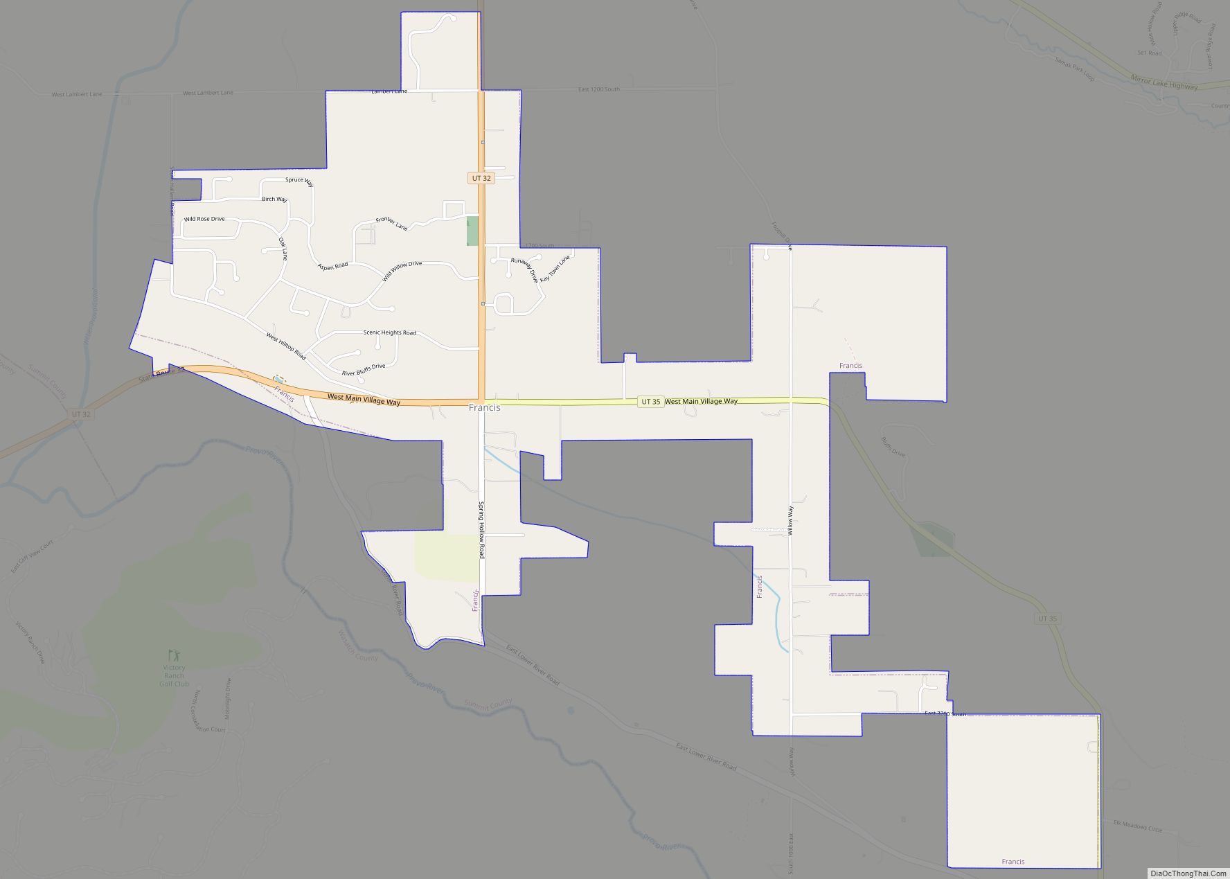 Map of Francis town, Utah