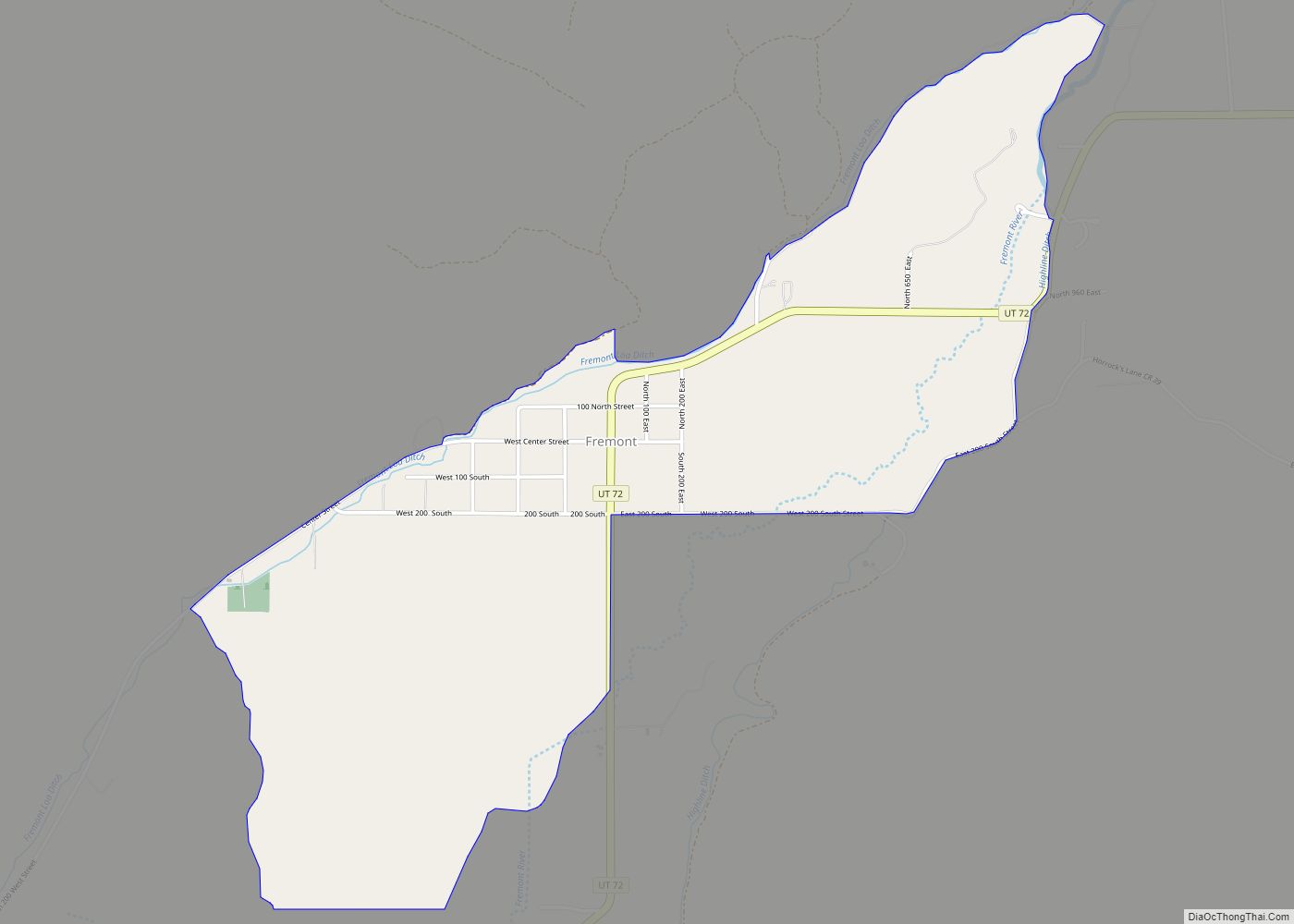 Map of Fremont CDP, Utah