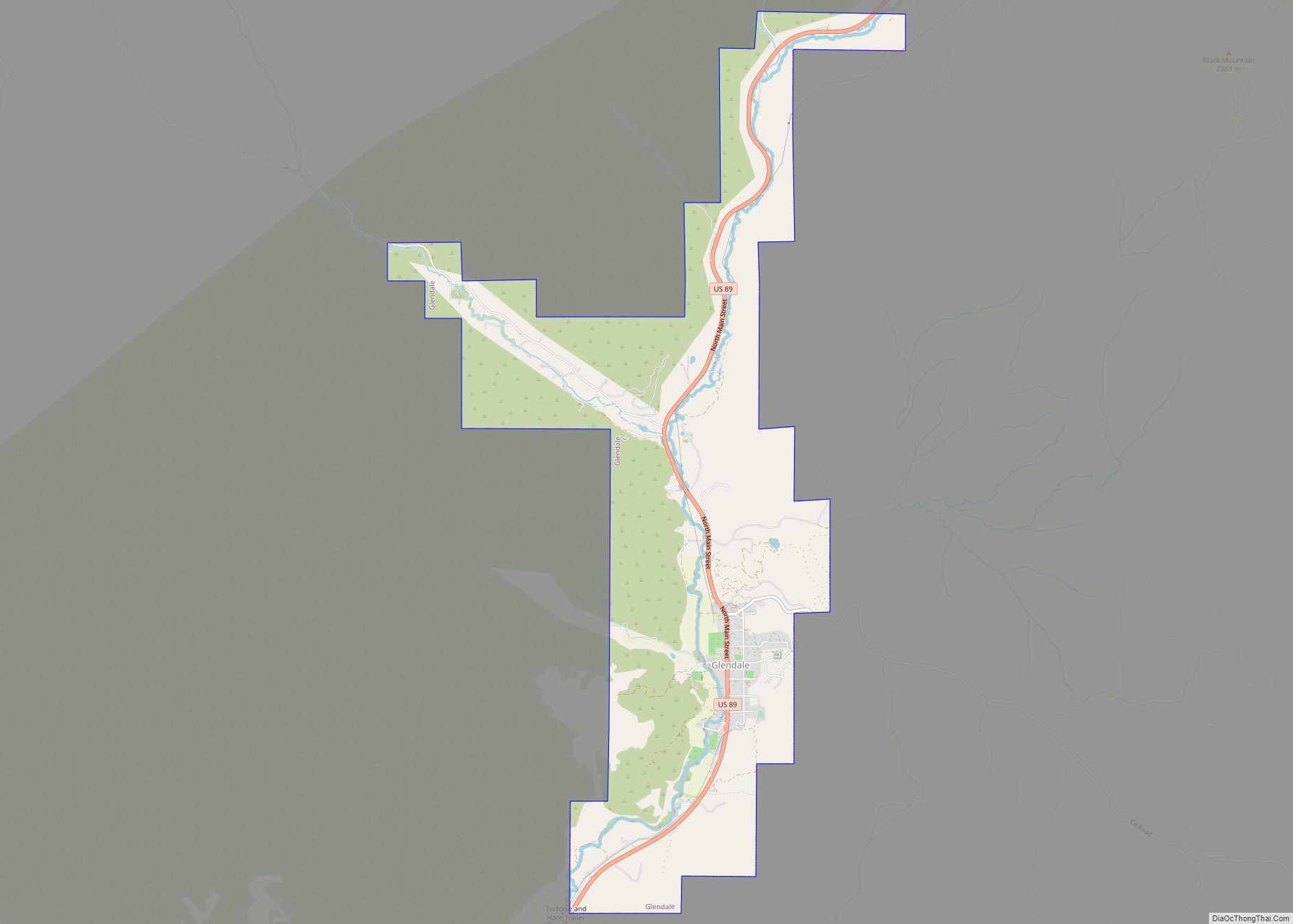Map of Glendale town, Utah