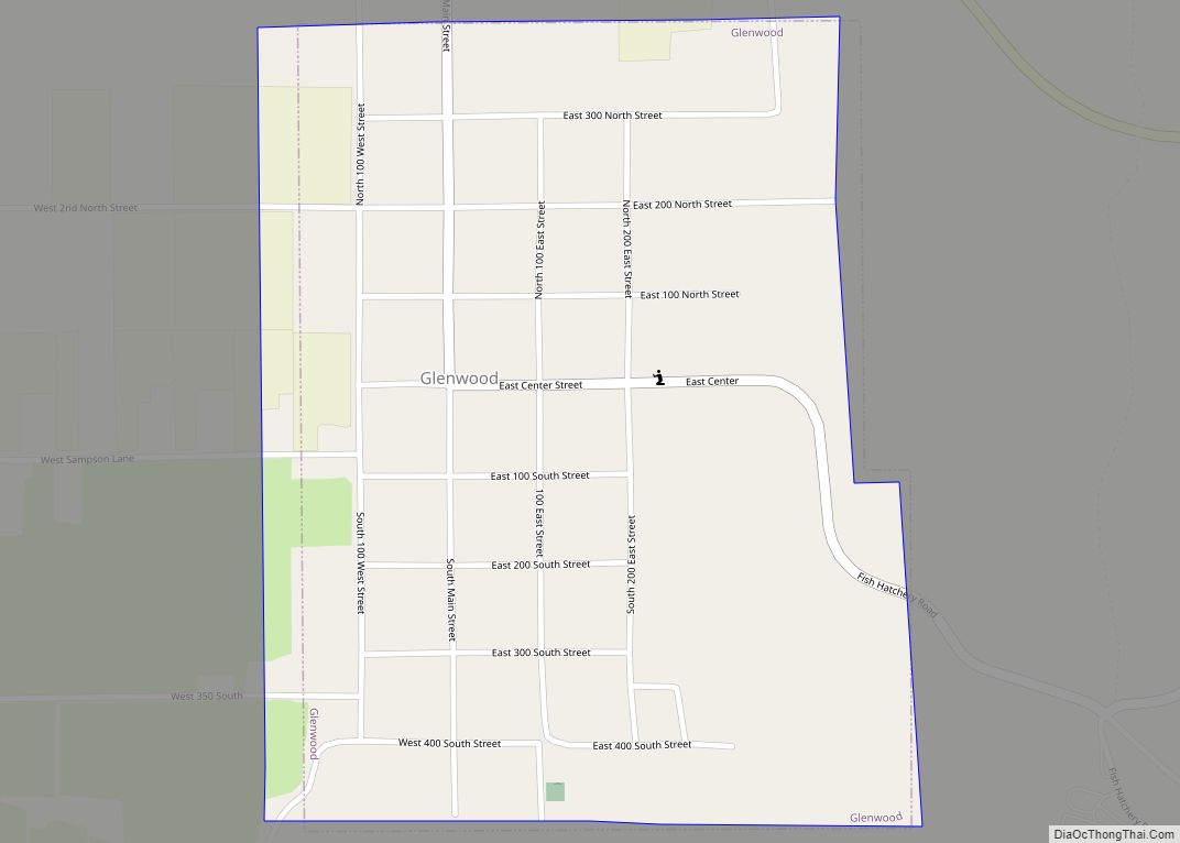Map of Glenwood town, Utah