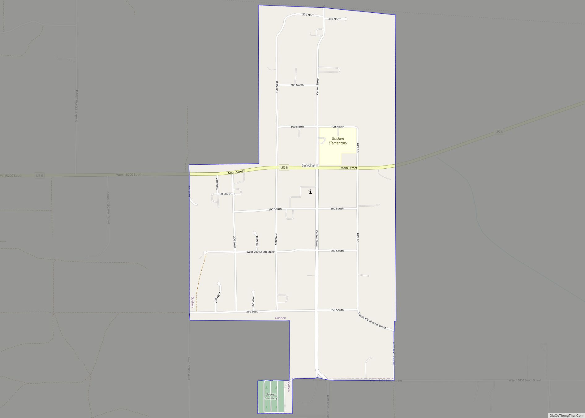 Map of Goshen town, Utah