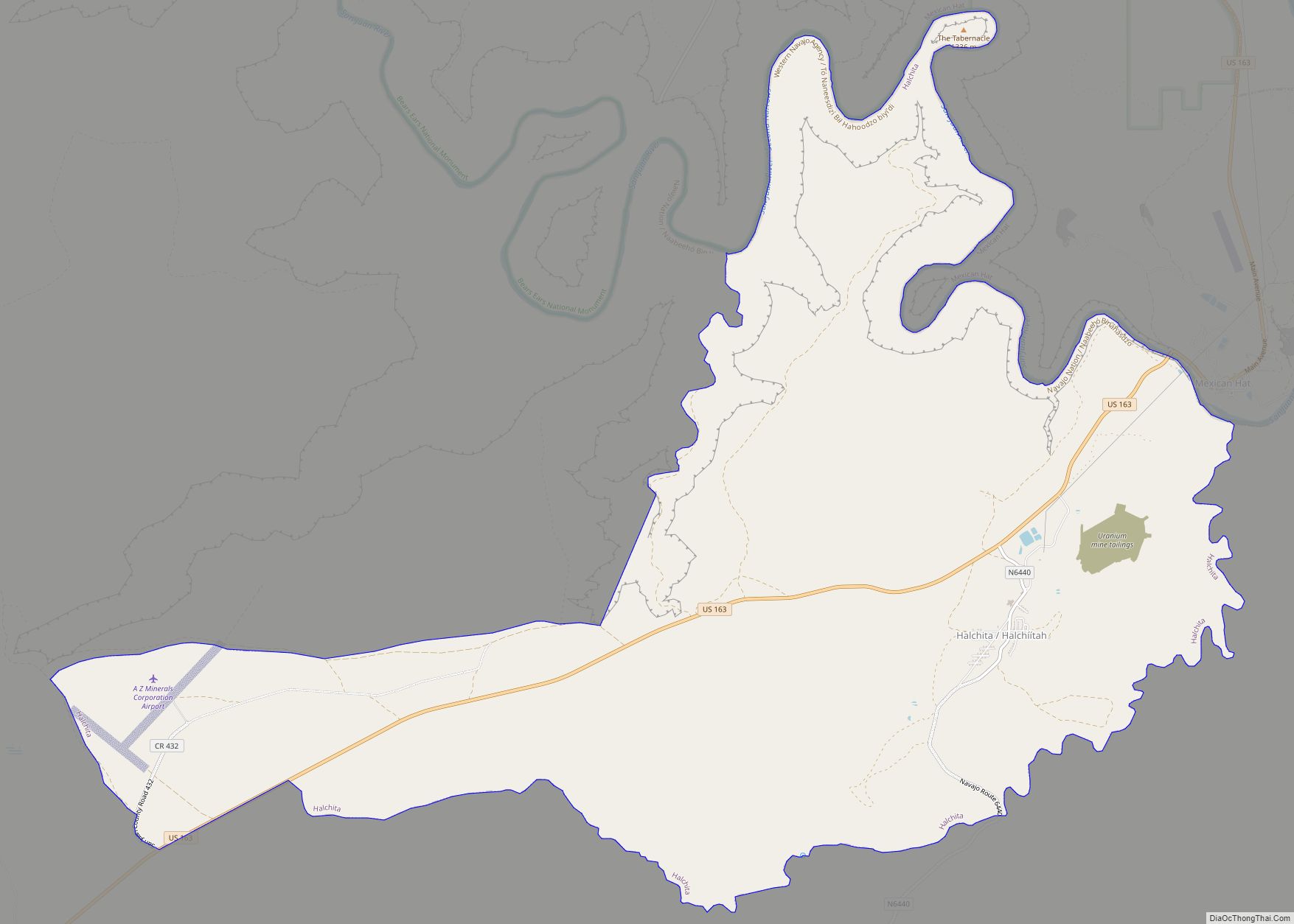 Map of Halchita CDP