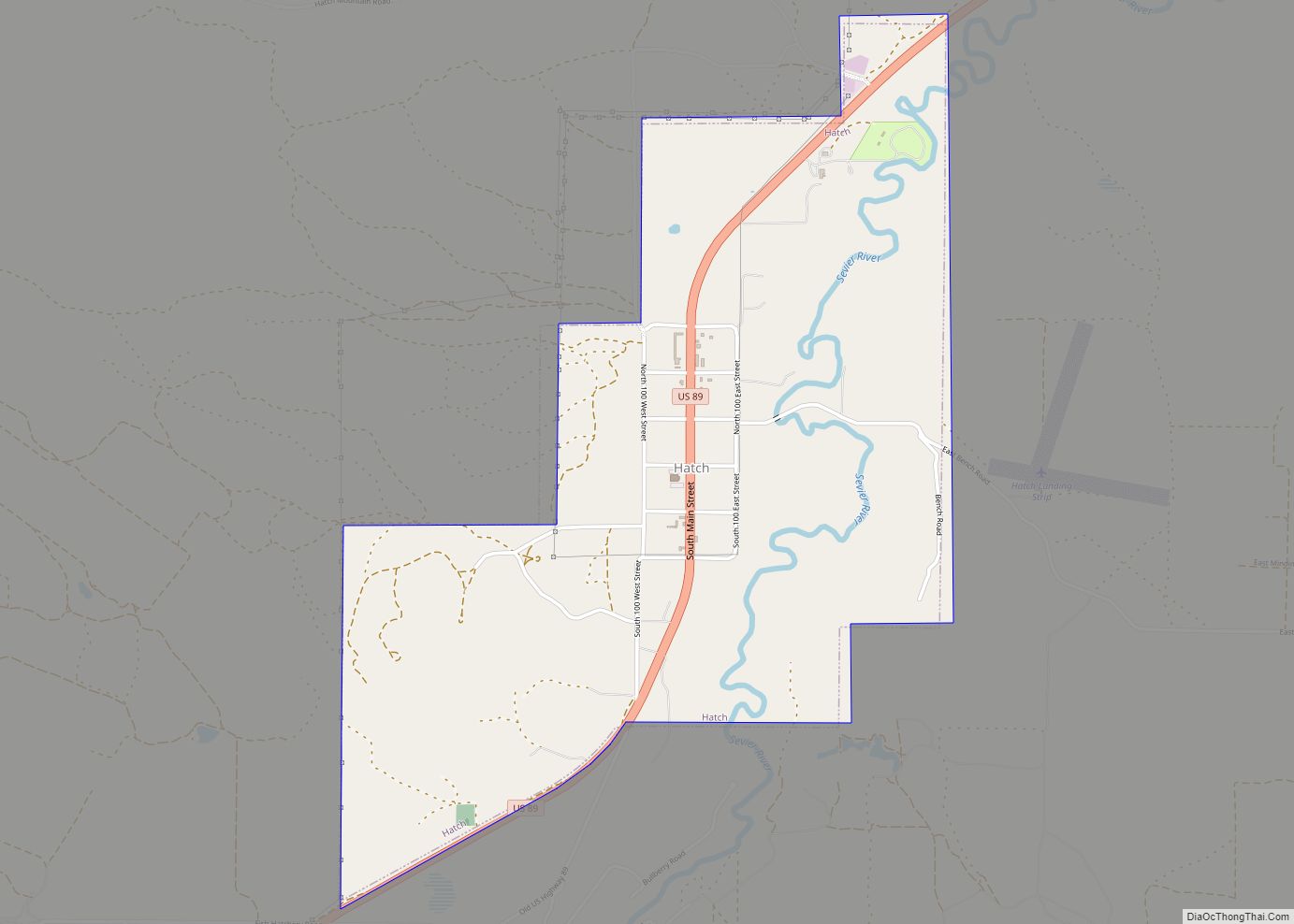 Map of Hatch town, Utah