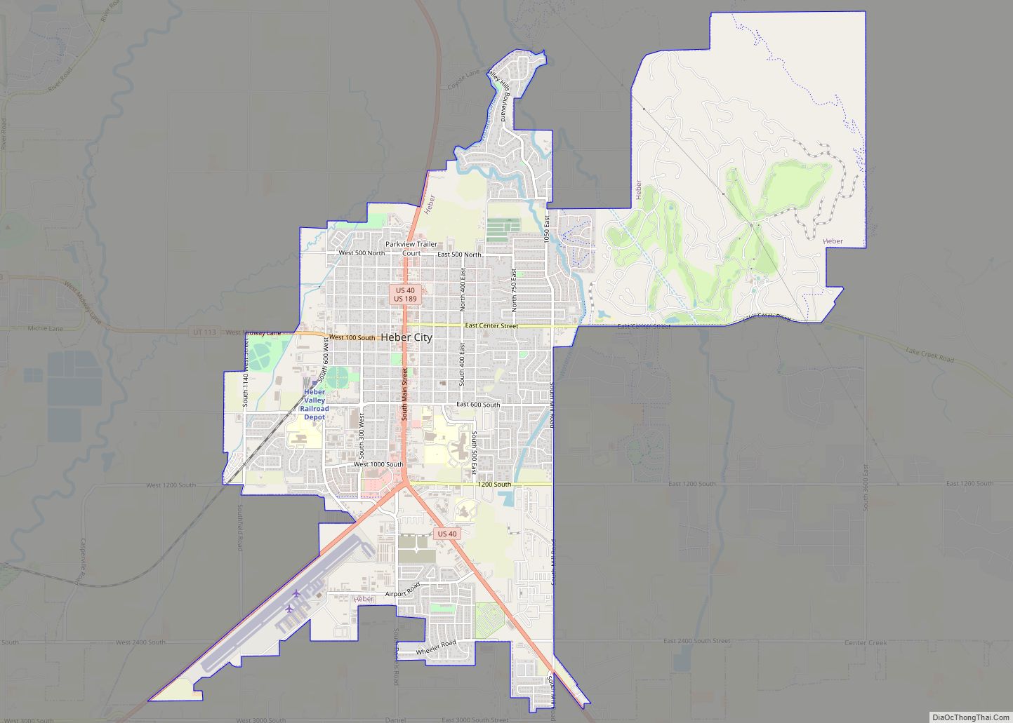 Map of Heber city, Utah