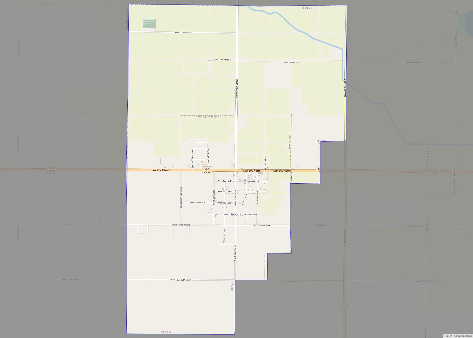 Map of Hinckley town, Utah