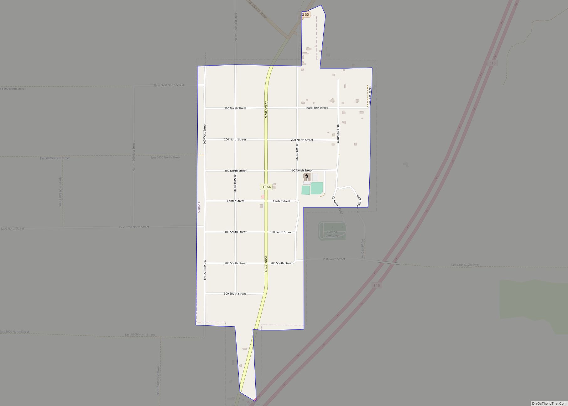 Map of Holden town, Utah