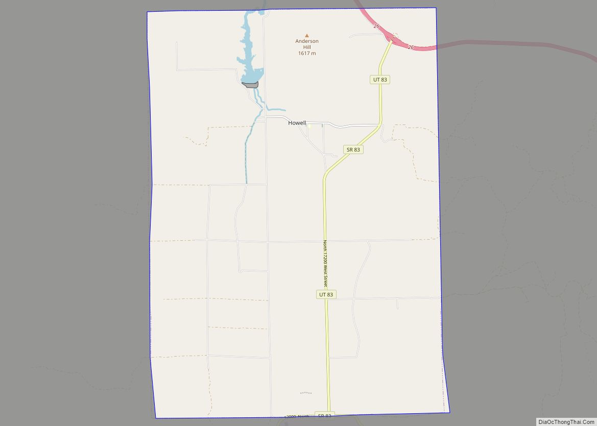 Map of Howell town, Utah