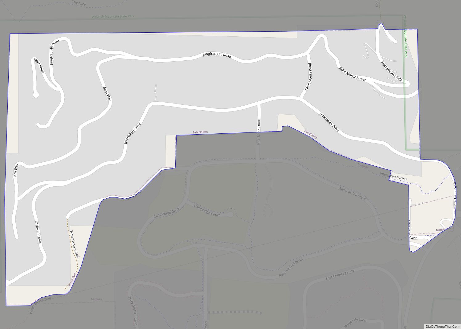 Map of Interlaken town, Utah
