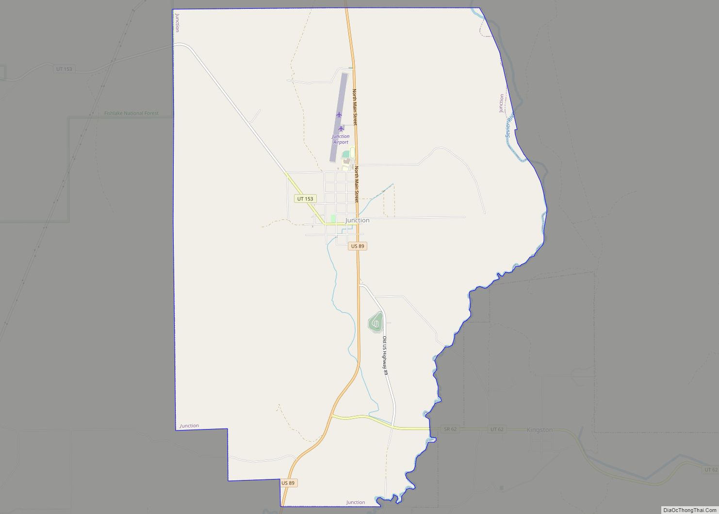 Map of Junction town, Utah