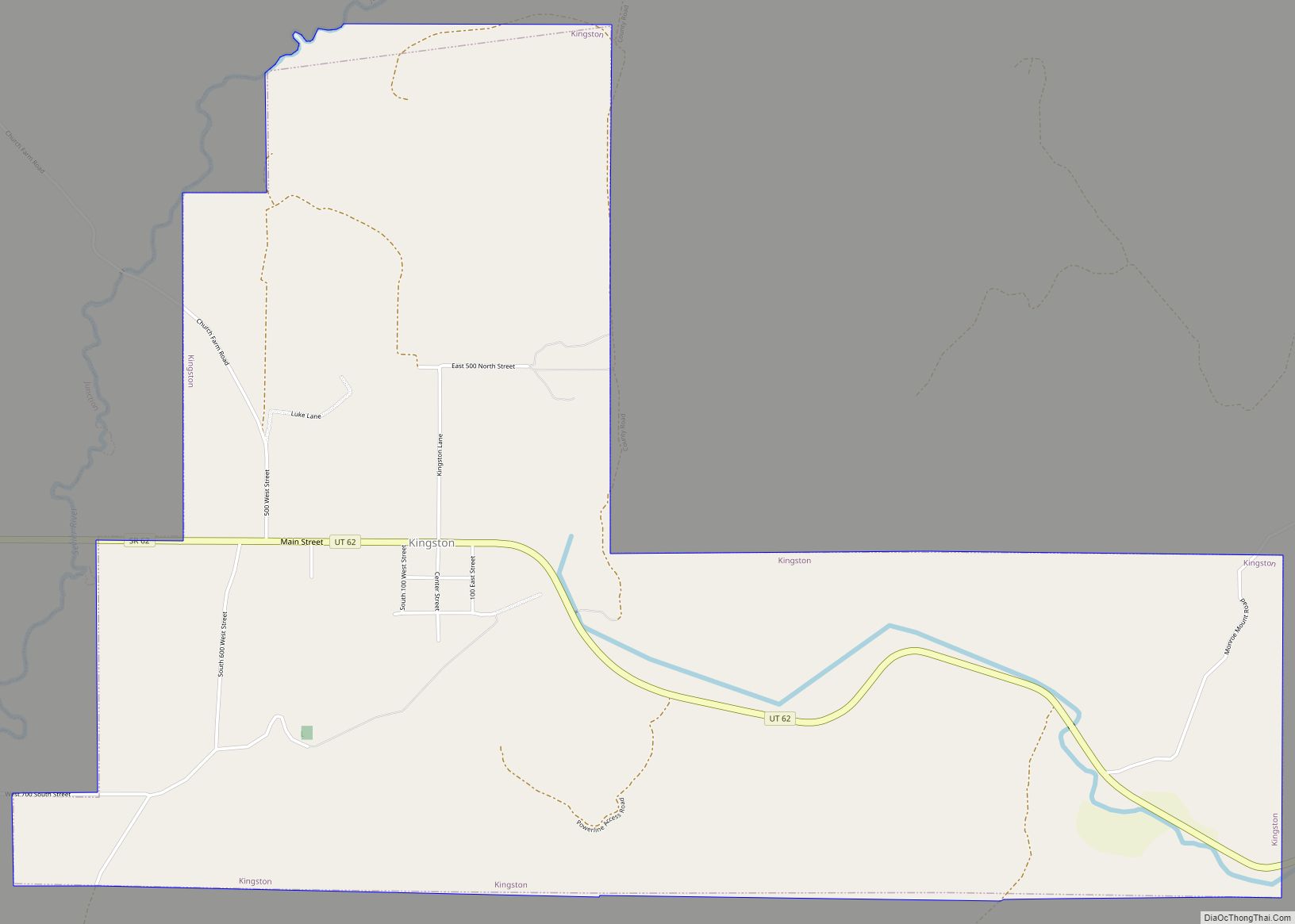 Map of Kingston town, Utah