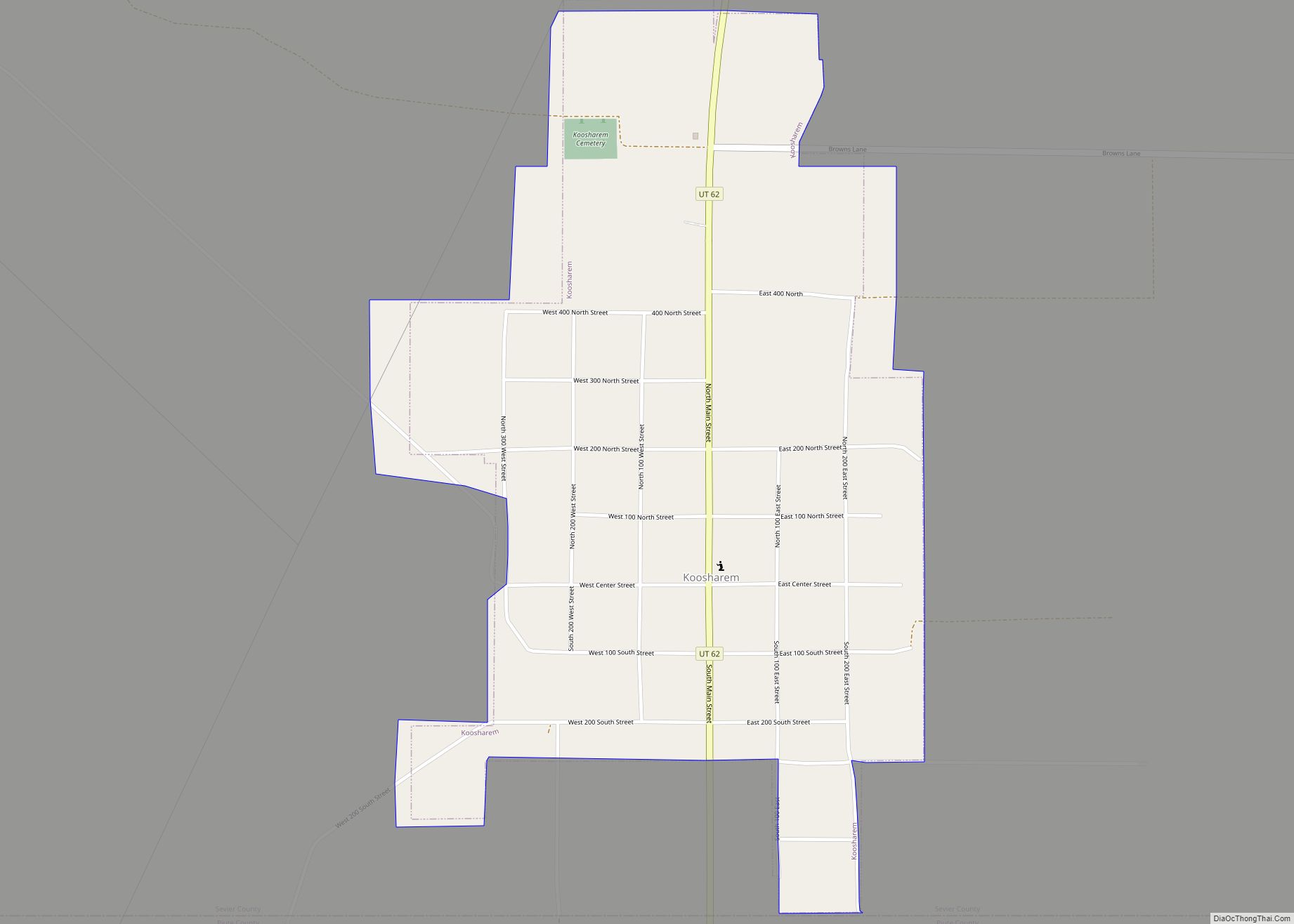 Map of Koosharem town