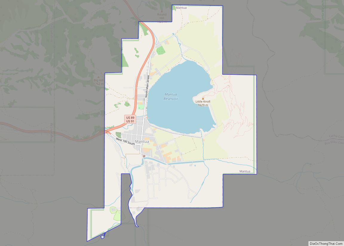 Map of Mantua town, Utah