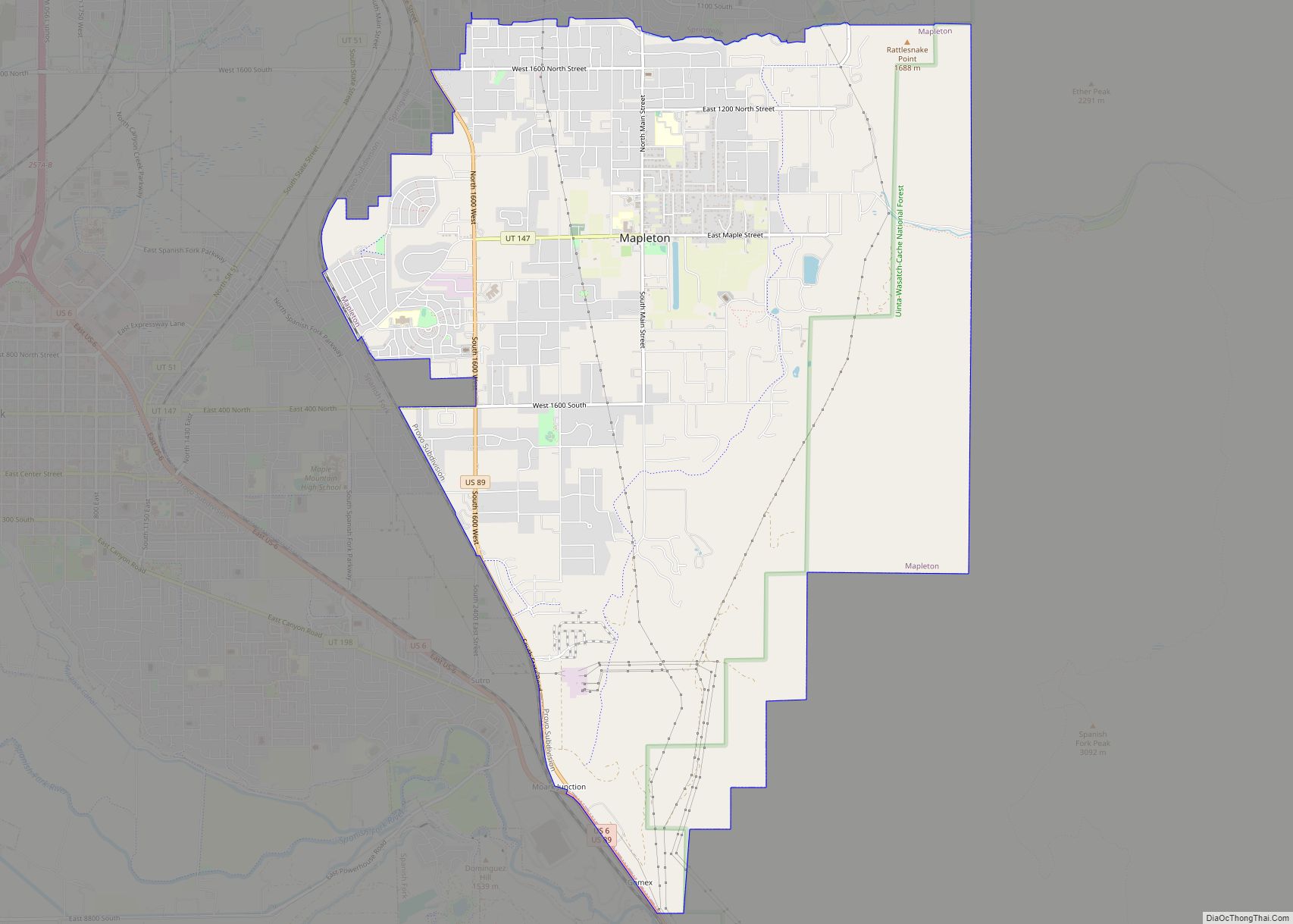 Map of Mapleton city, Utah