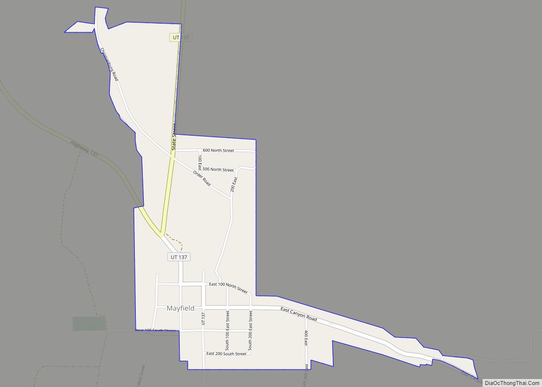 Map of Mayfield town, Utah