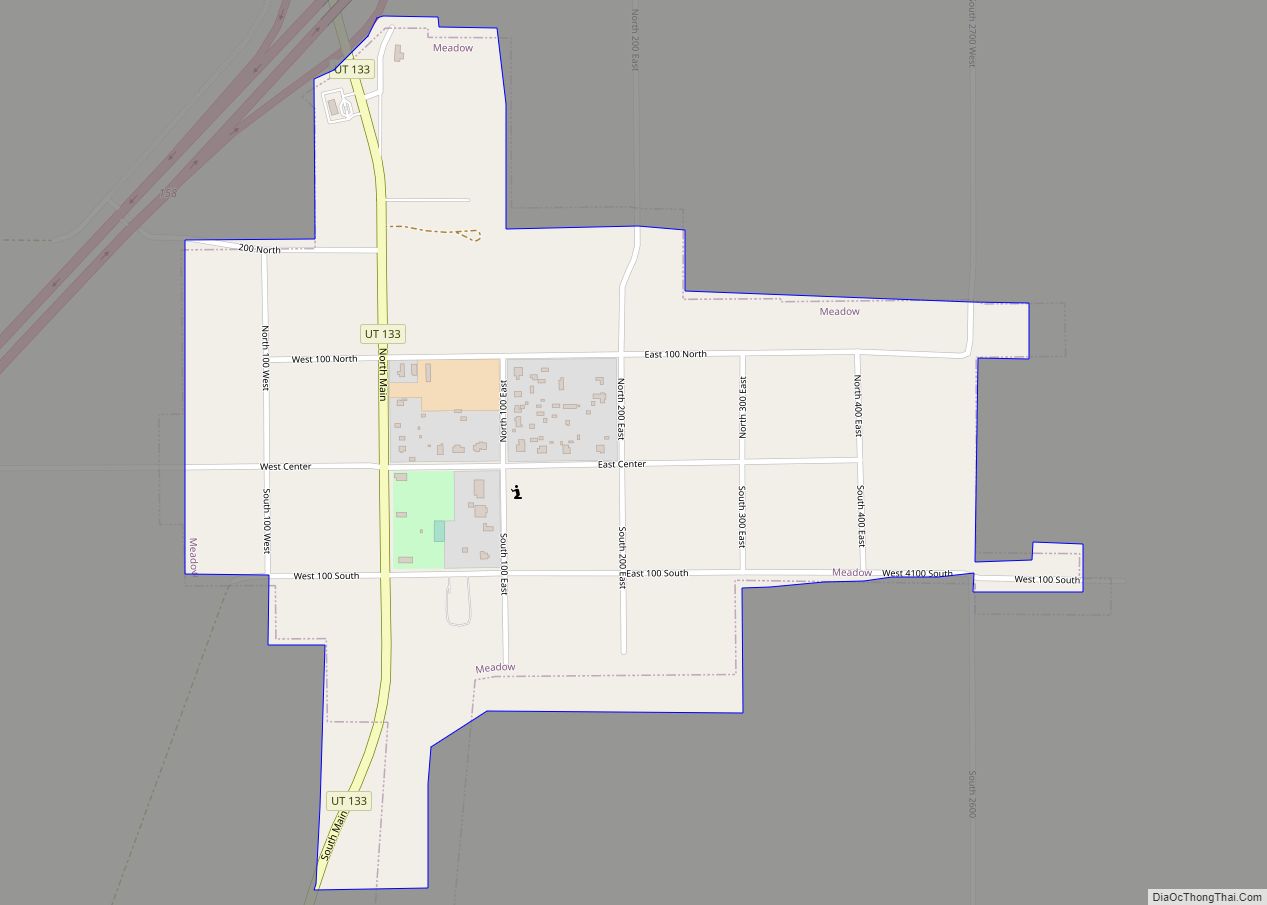 Map of Meadow town, Utah