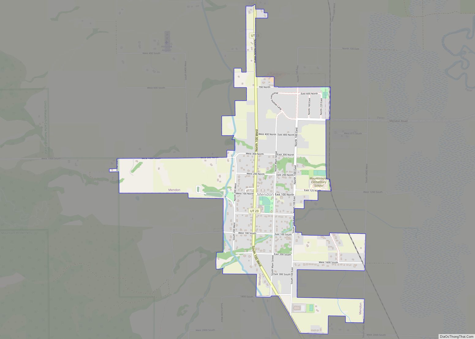 Map of Mendon city, Utah