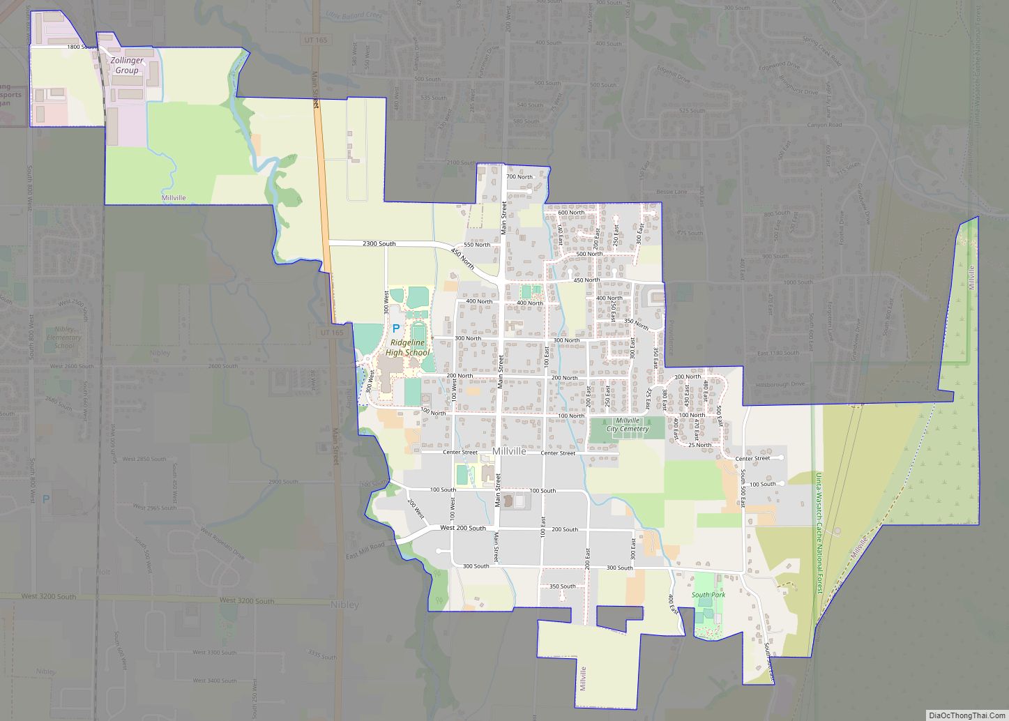 Map of Millville city, Utah
