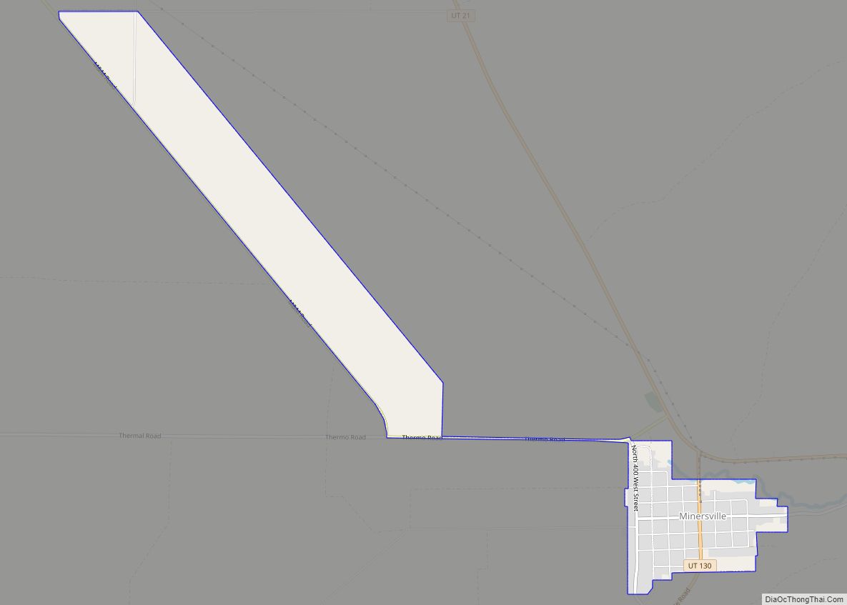 Map of Minersville town, Utah