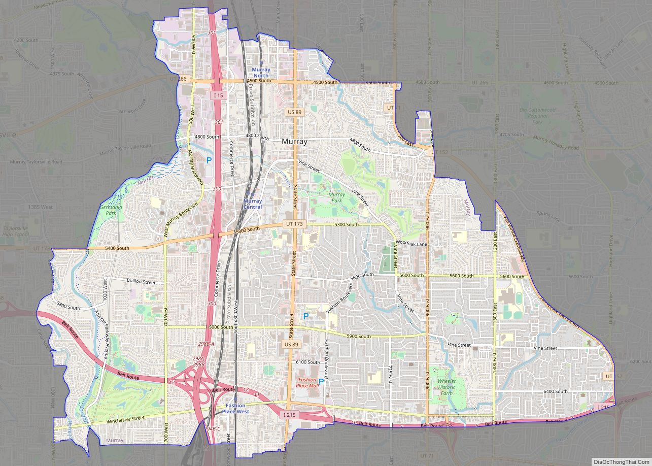 Map of Murray city, Utah