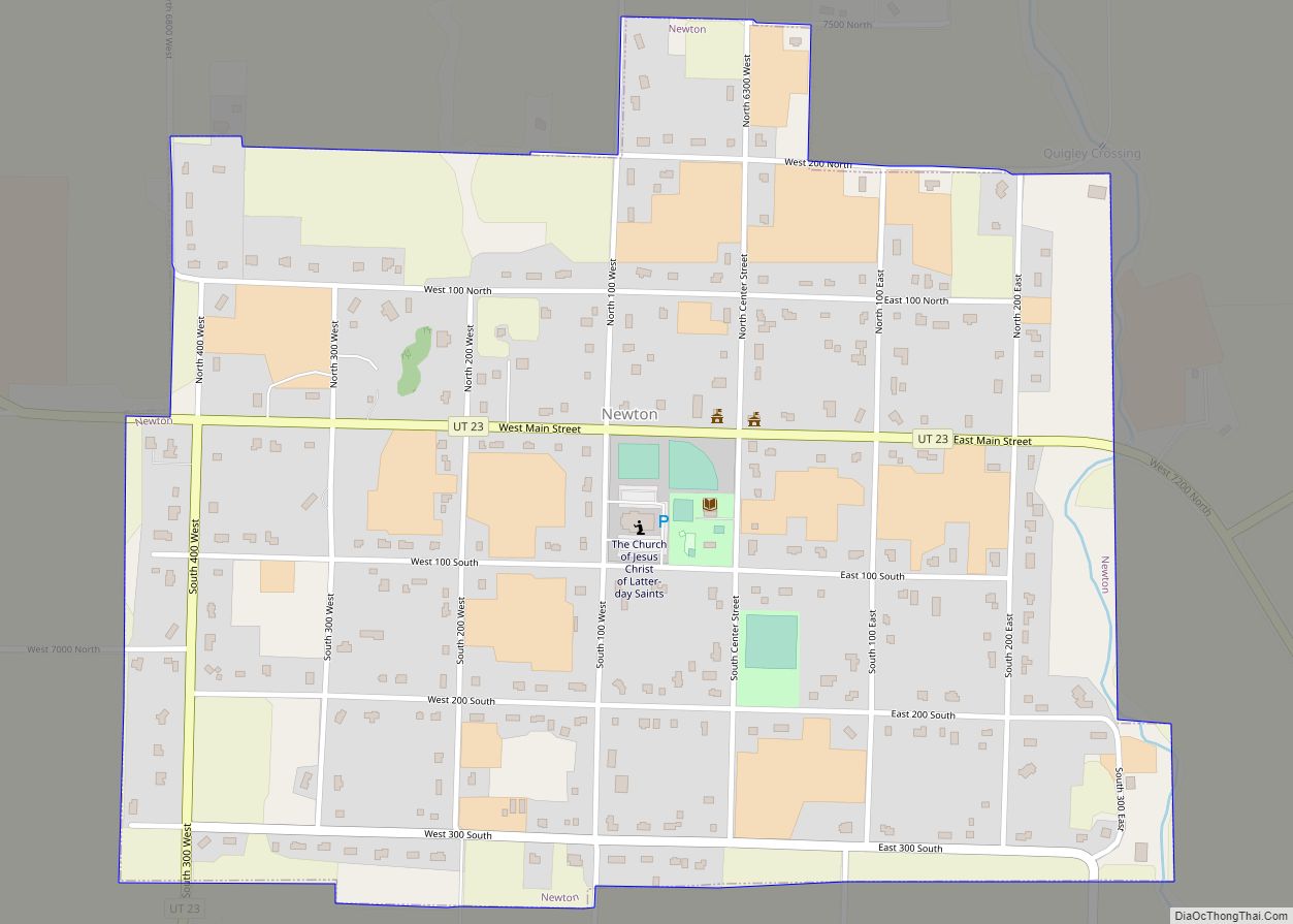 Map of Newton town, Utah