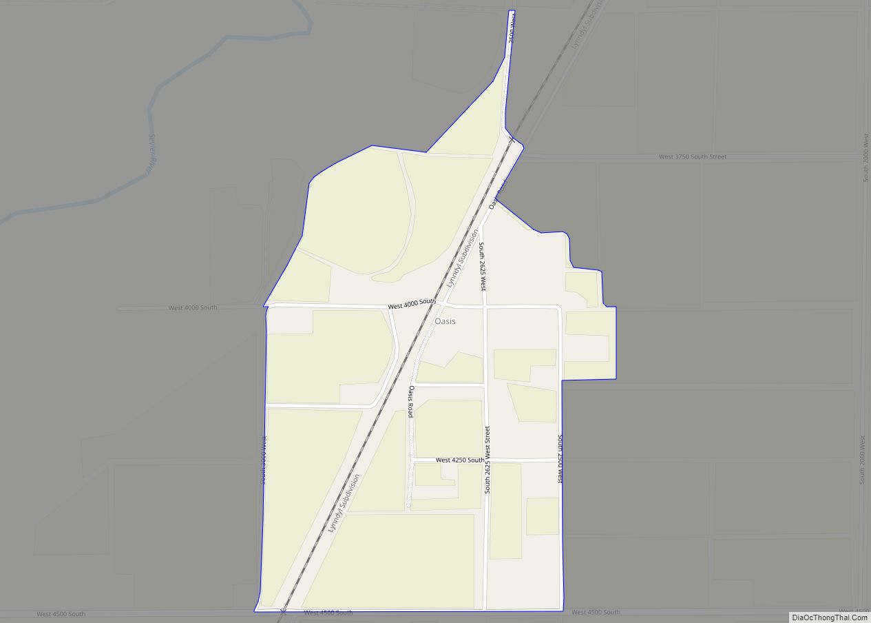 Map of Oasis CDP, Utah