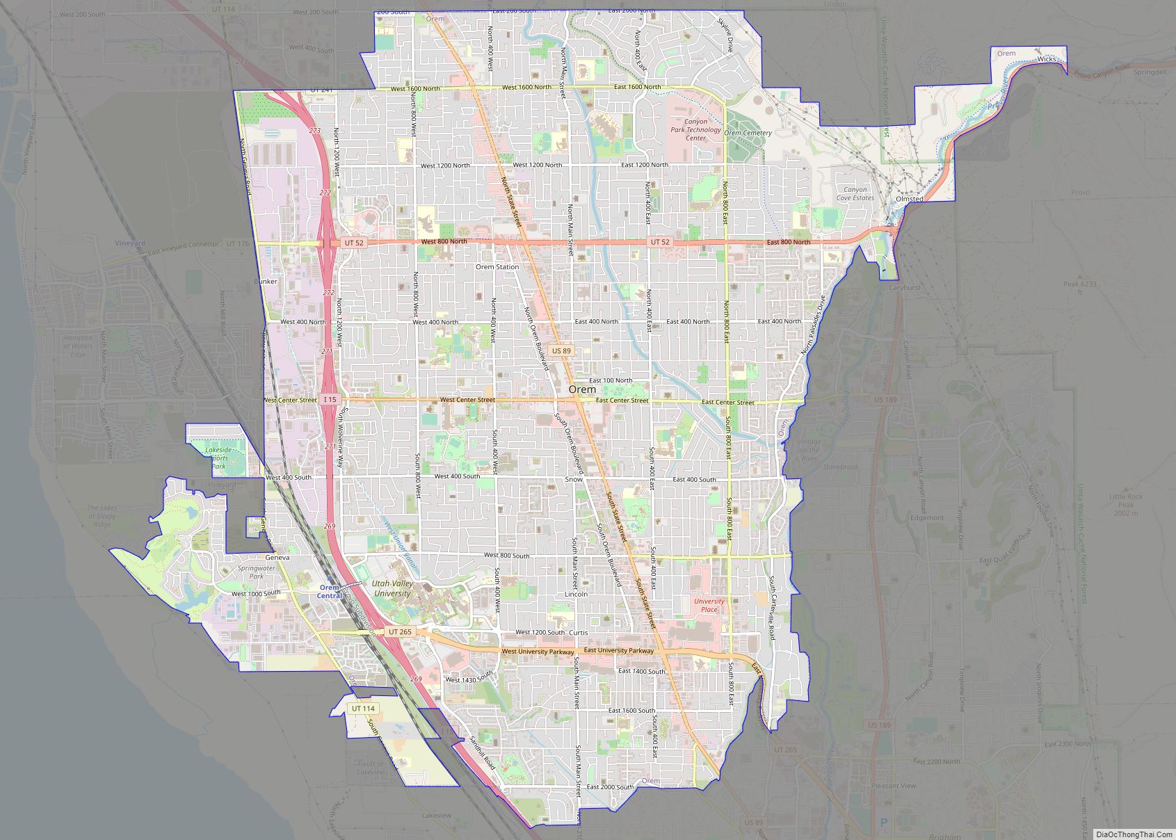 Map of Orem city