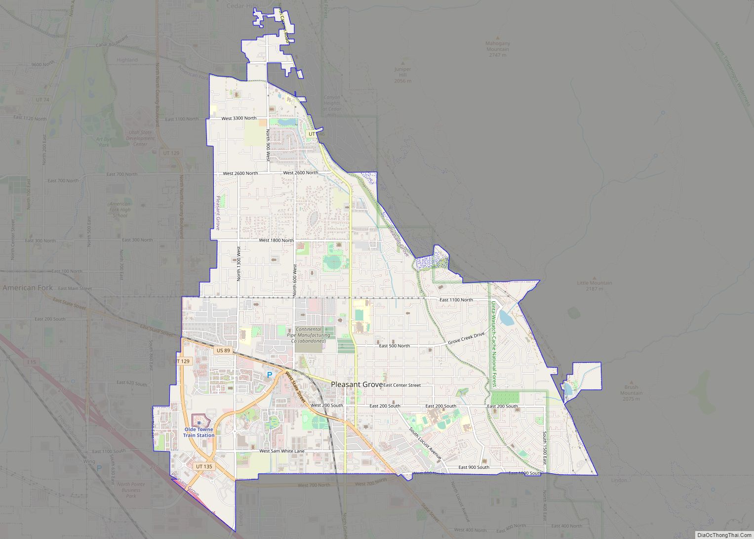 Map of Pleasant Grove city, Utah