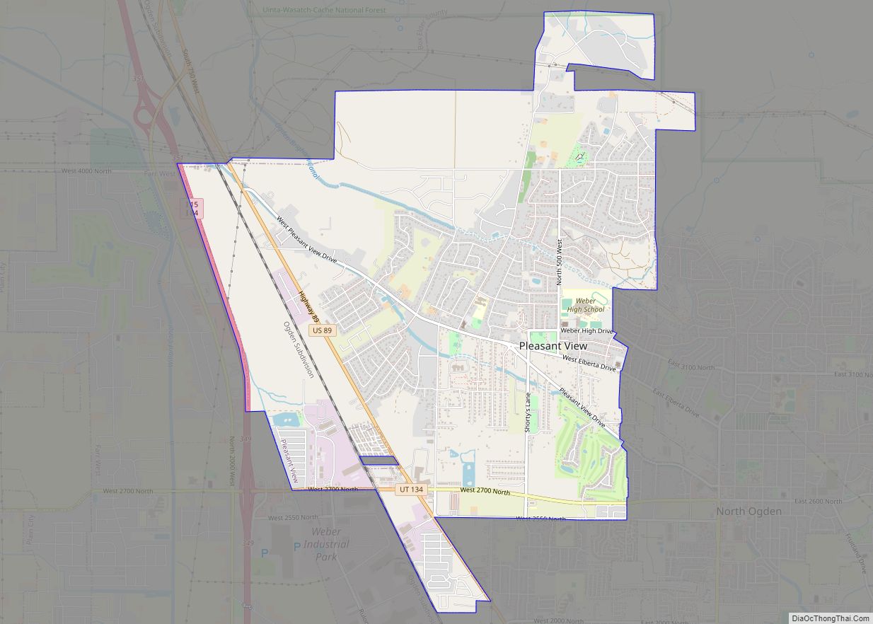 Map of Pleasant View city, Utah