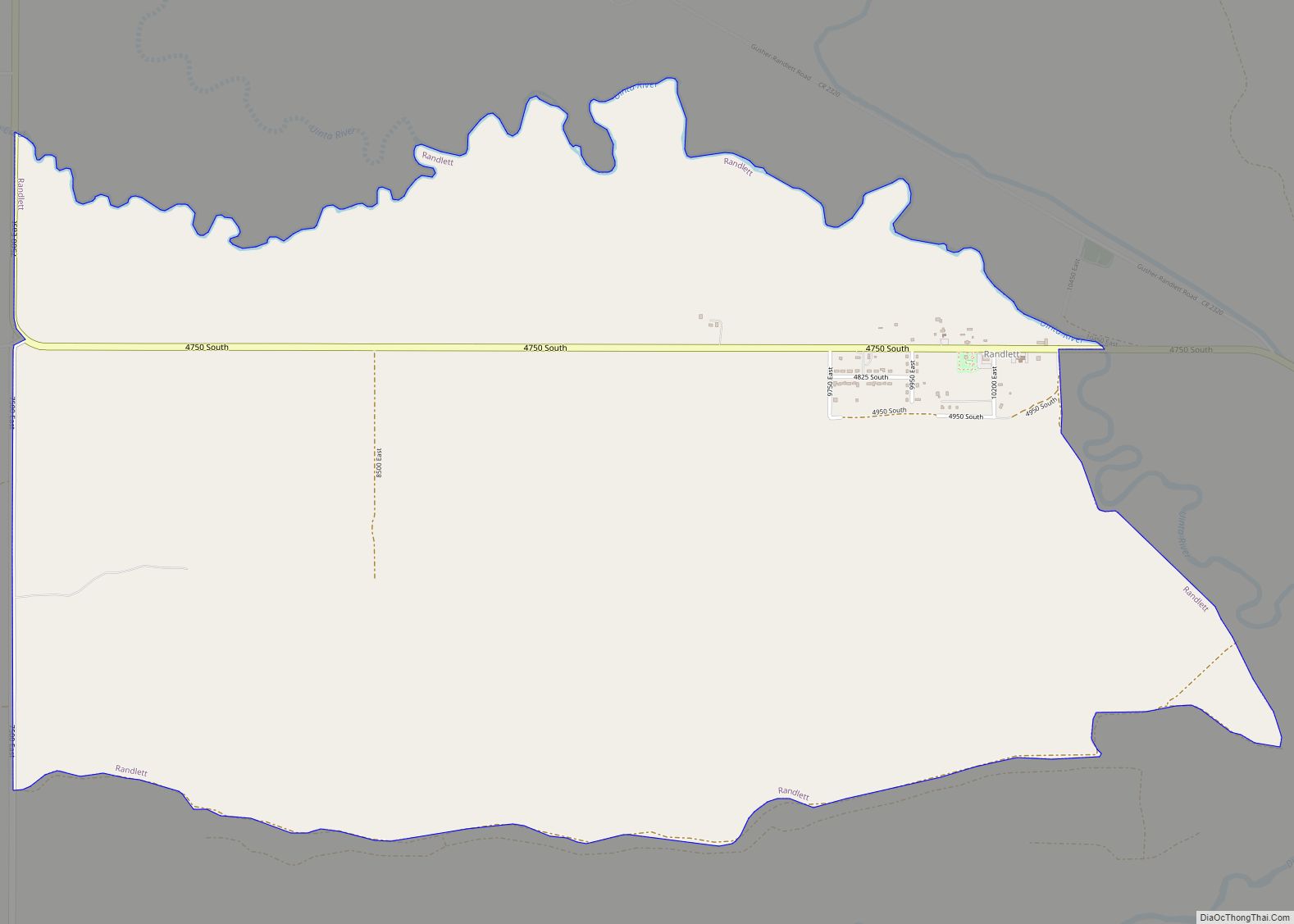 Map of Randlett CDP, Utah